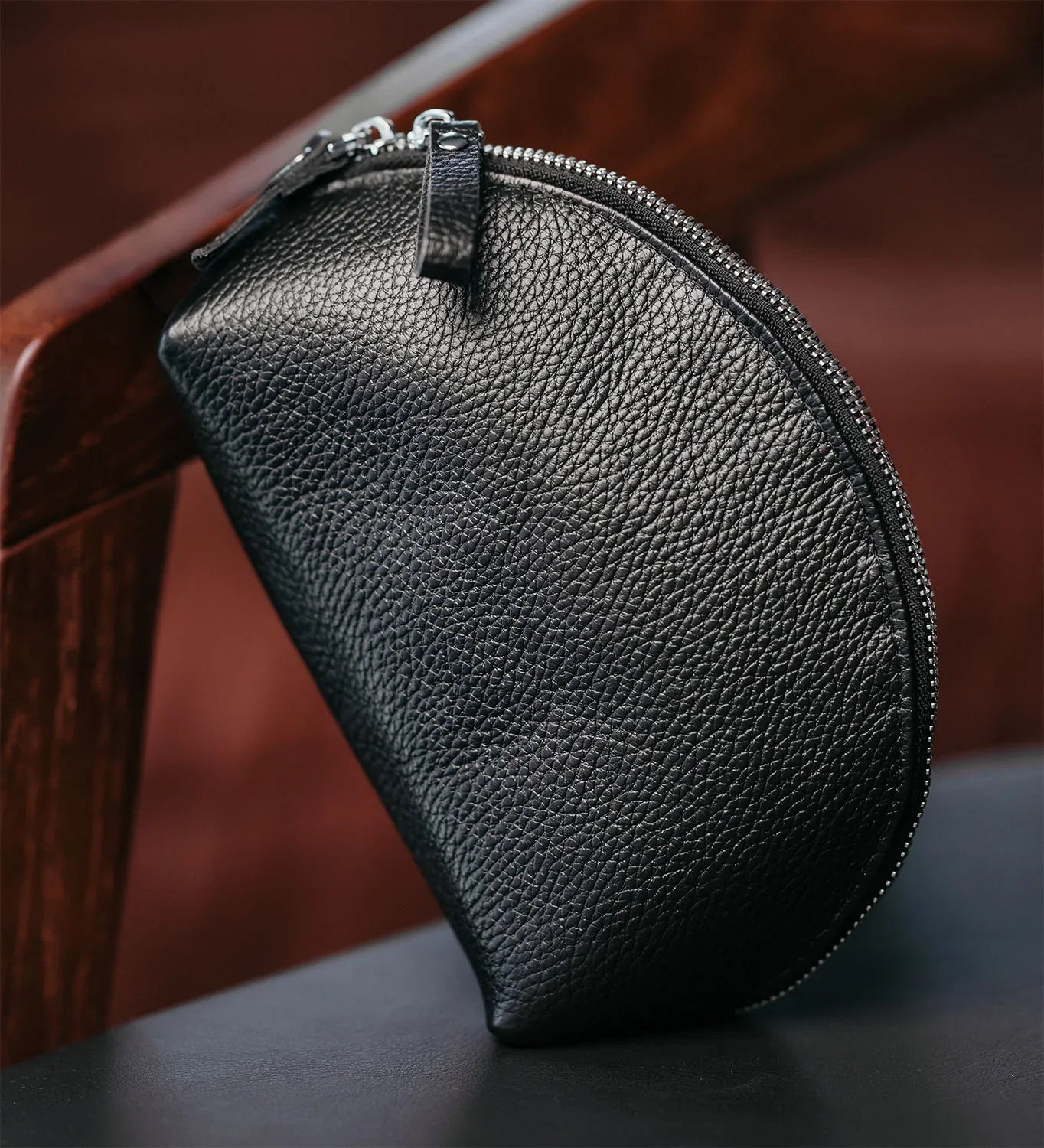 Full Grain Leather Makeup Bag for Women | Mirana