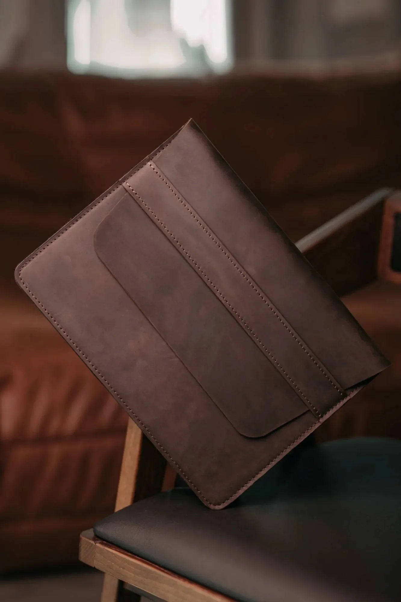 Vintage Leather Sleeve for Macbook - All sizes | Chocolate Brown - Wenderfarer