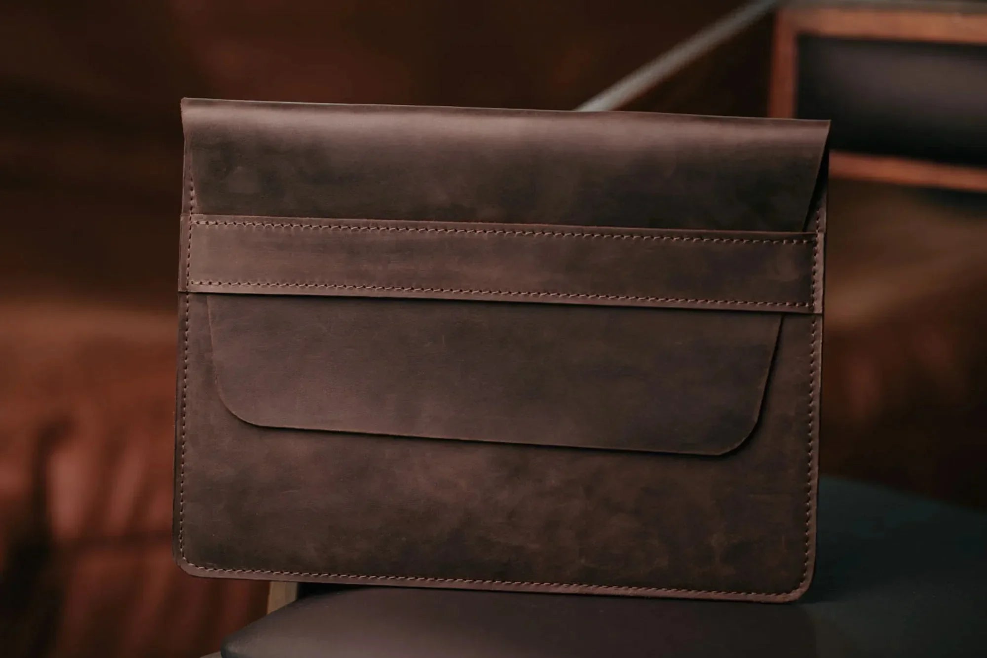 Vintage Leather Sleeve for Macbook - All sizes | Chocolate Brown - Wenderfarer
