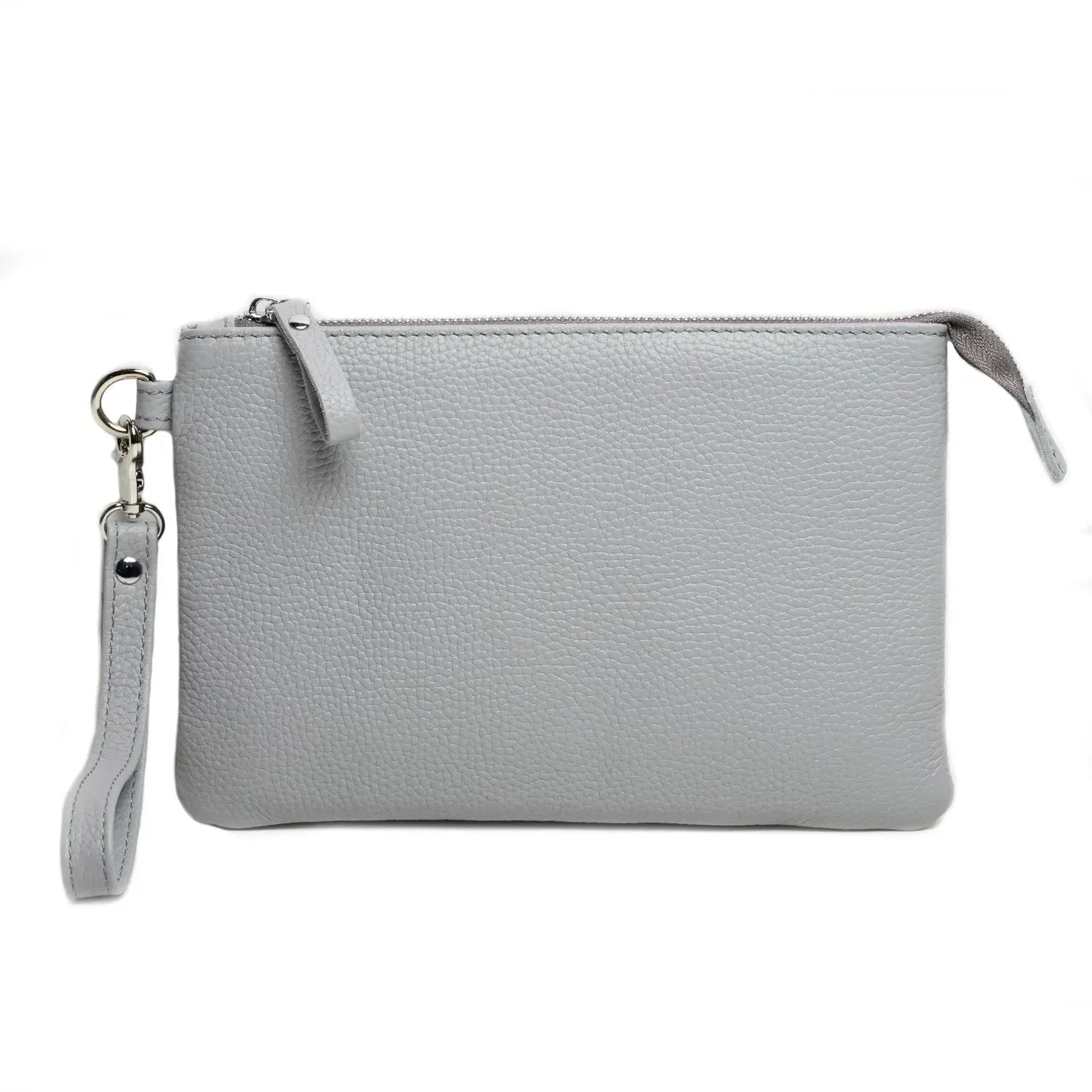 Grainy Leather Clutch with Zipper – 3 Sizes