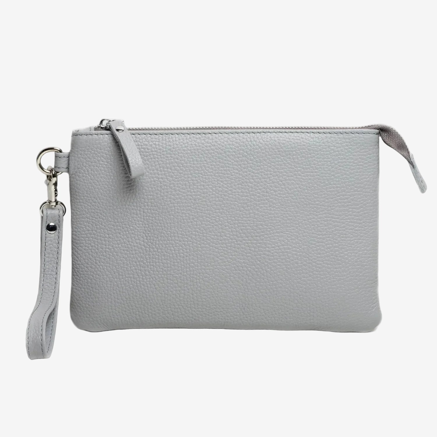 Grainy Leather Clutch with Zipper – 3 Sizes