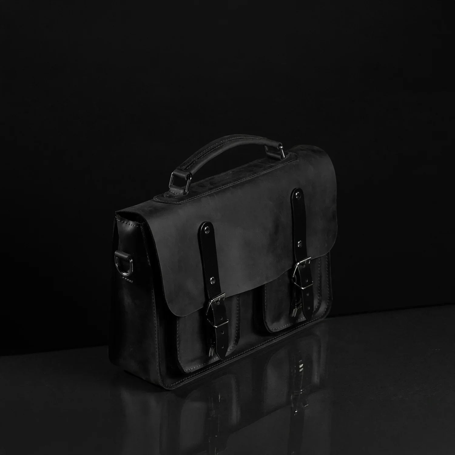 Waxed Matte Leather Satchel Bag | Barrister