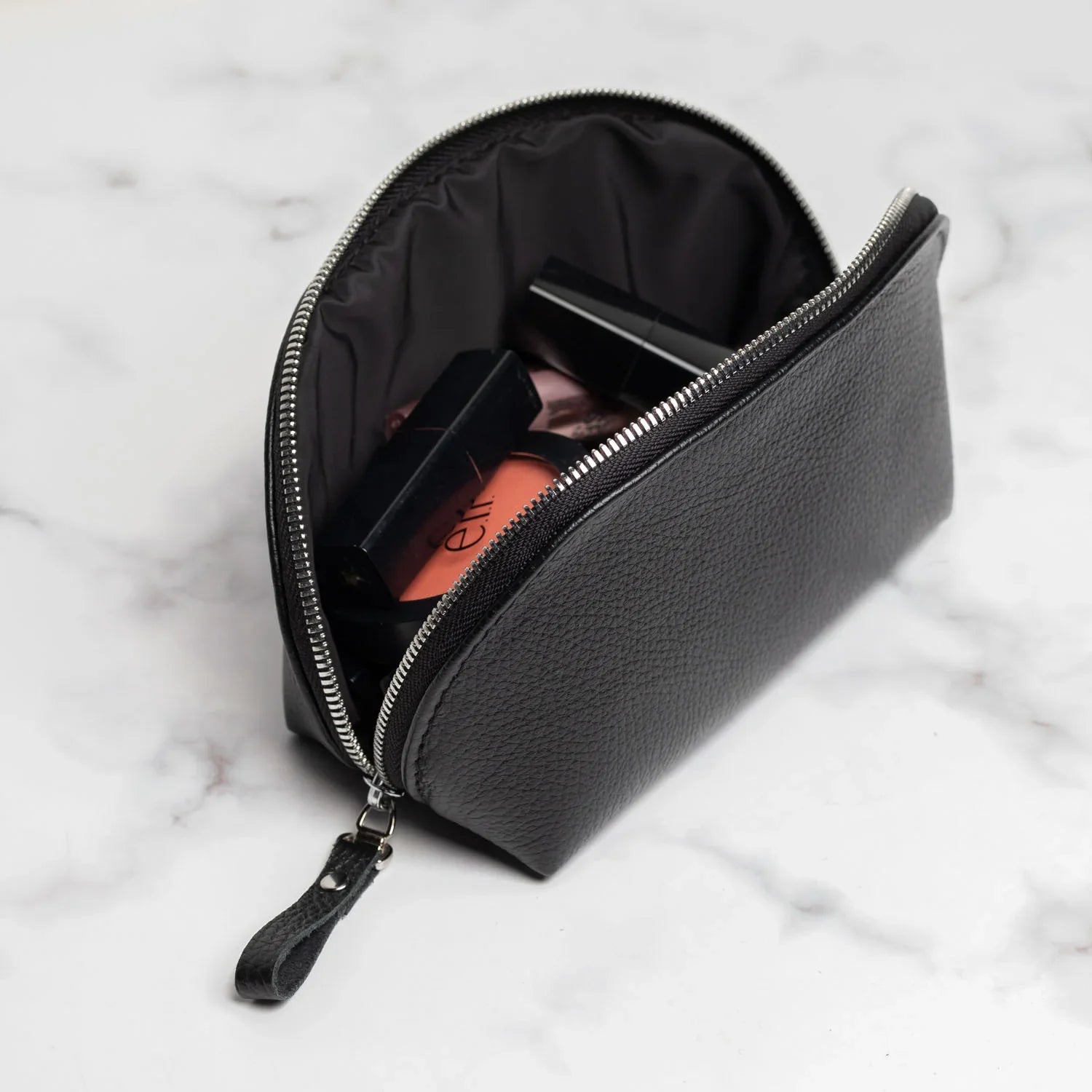Full Grain Leather Makeup Bag for Women | Mirana