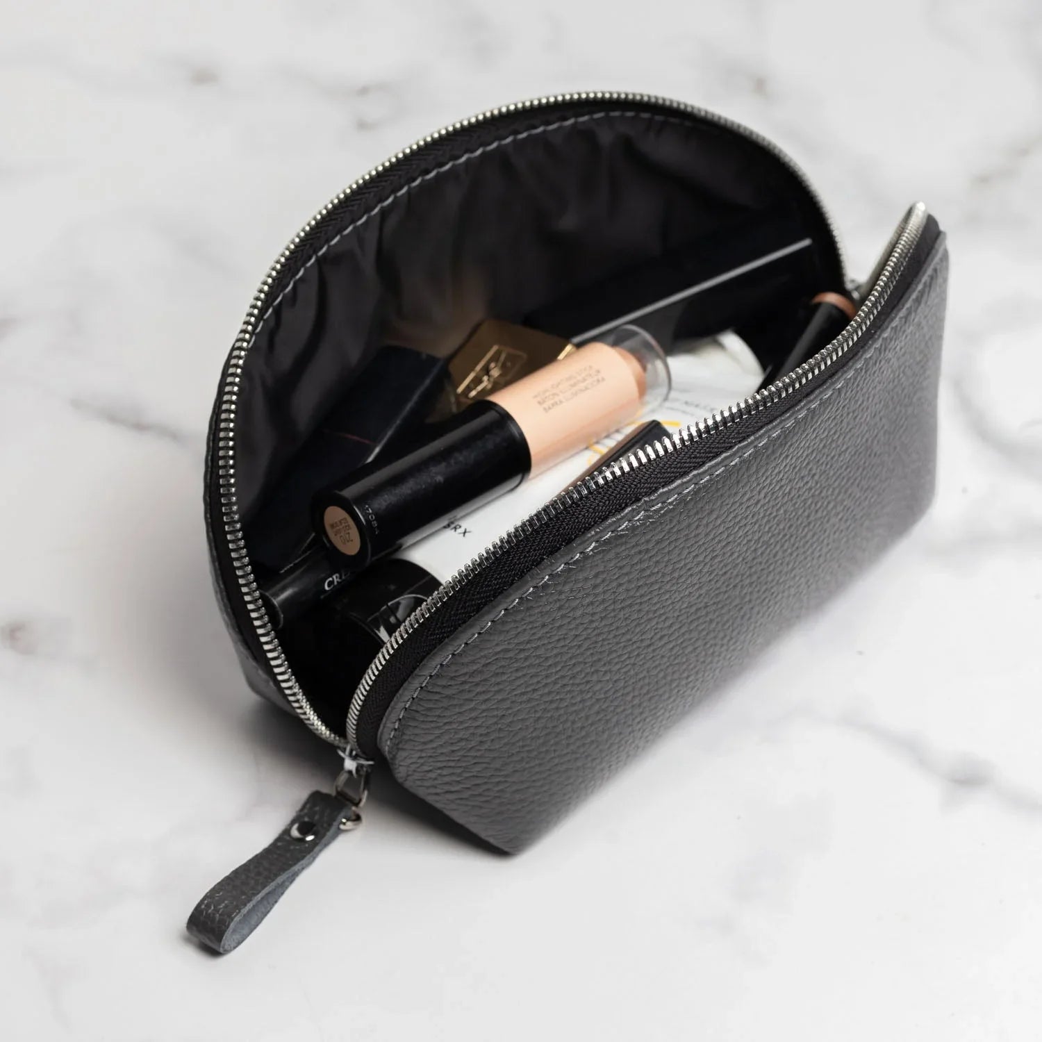 Full Grain Leather Makeup Bag for Women | Mirana