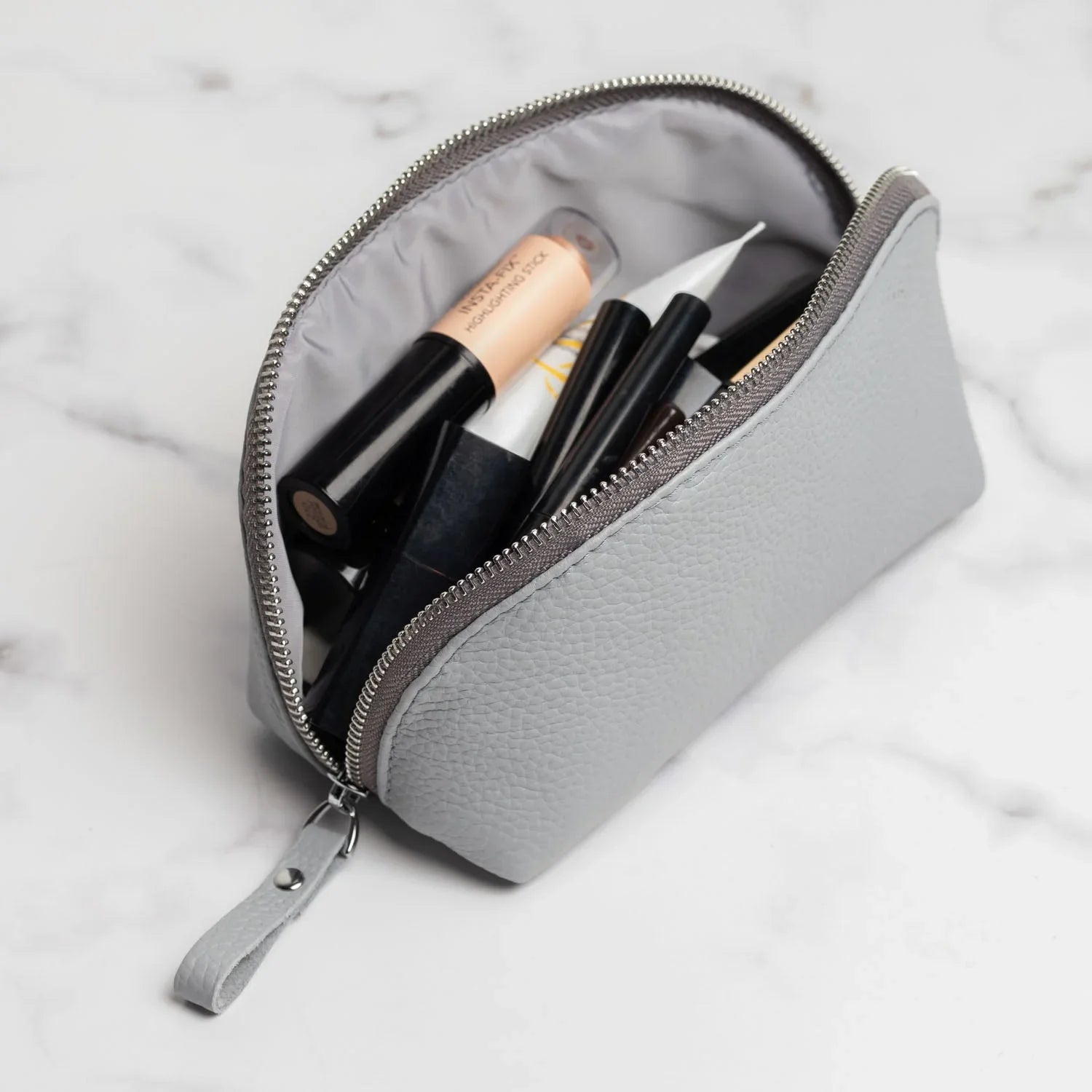 Full Grain Leather Makeup Bag for Women | Mirana