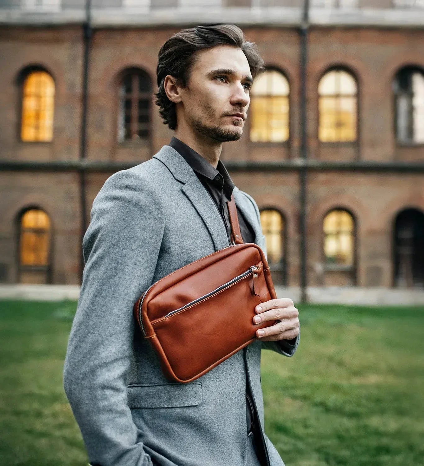 Zippered Leather Crossbody & Waist Bag | Orson