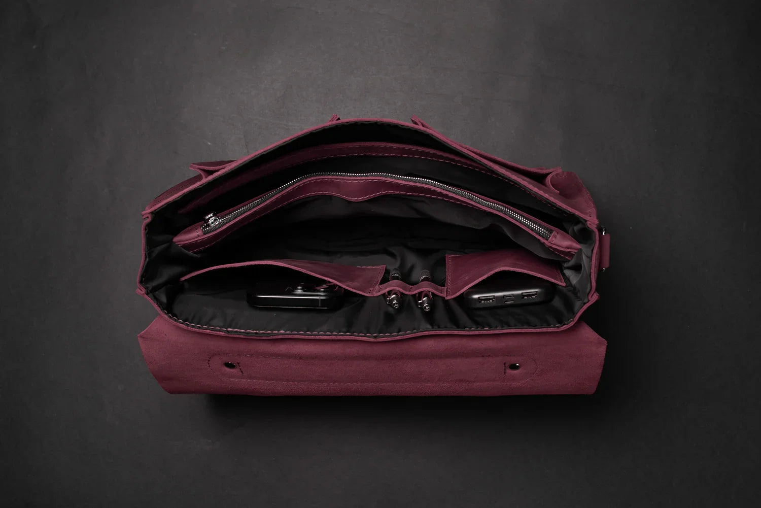 Waxed Matte Leather Satchel Bag | Barrister