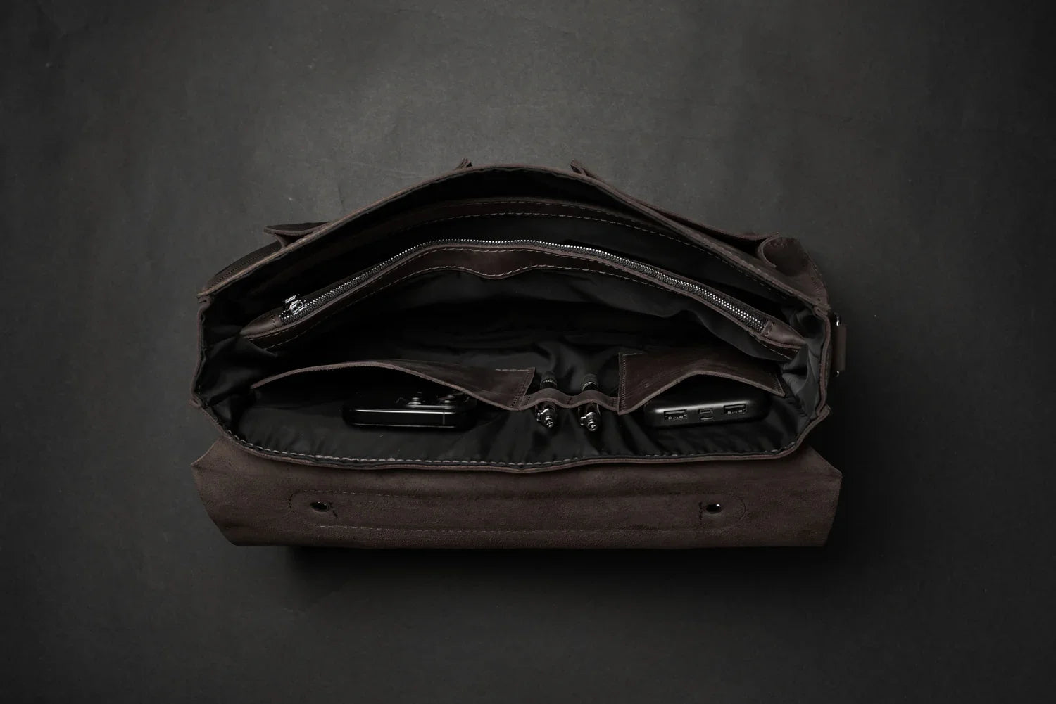 Waxed Matte Leather Satchel Bag | Barrister