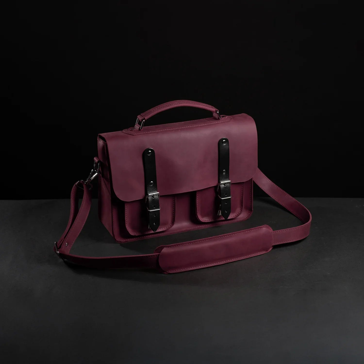 Waxed Matte Leather Satchel Bag | Barrister