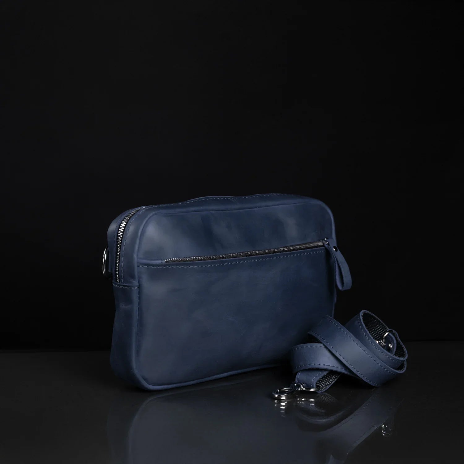 Zippered Leather Crossbody Bag for Men and Women | Orson
