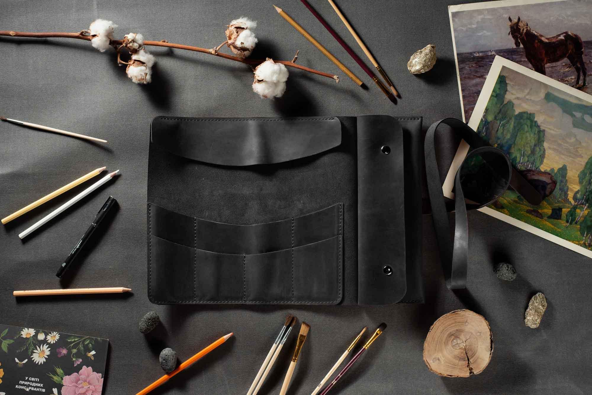 Artist’s Brush and Tool Roll – Handmade in Waxed Leather