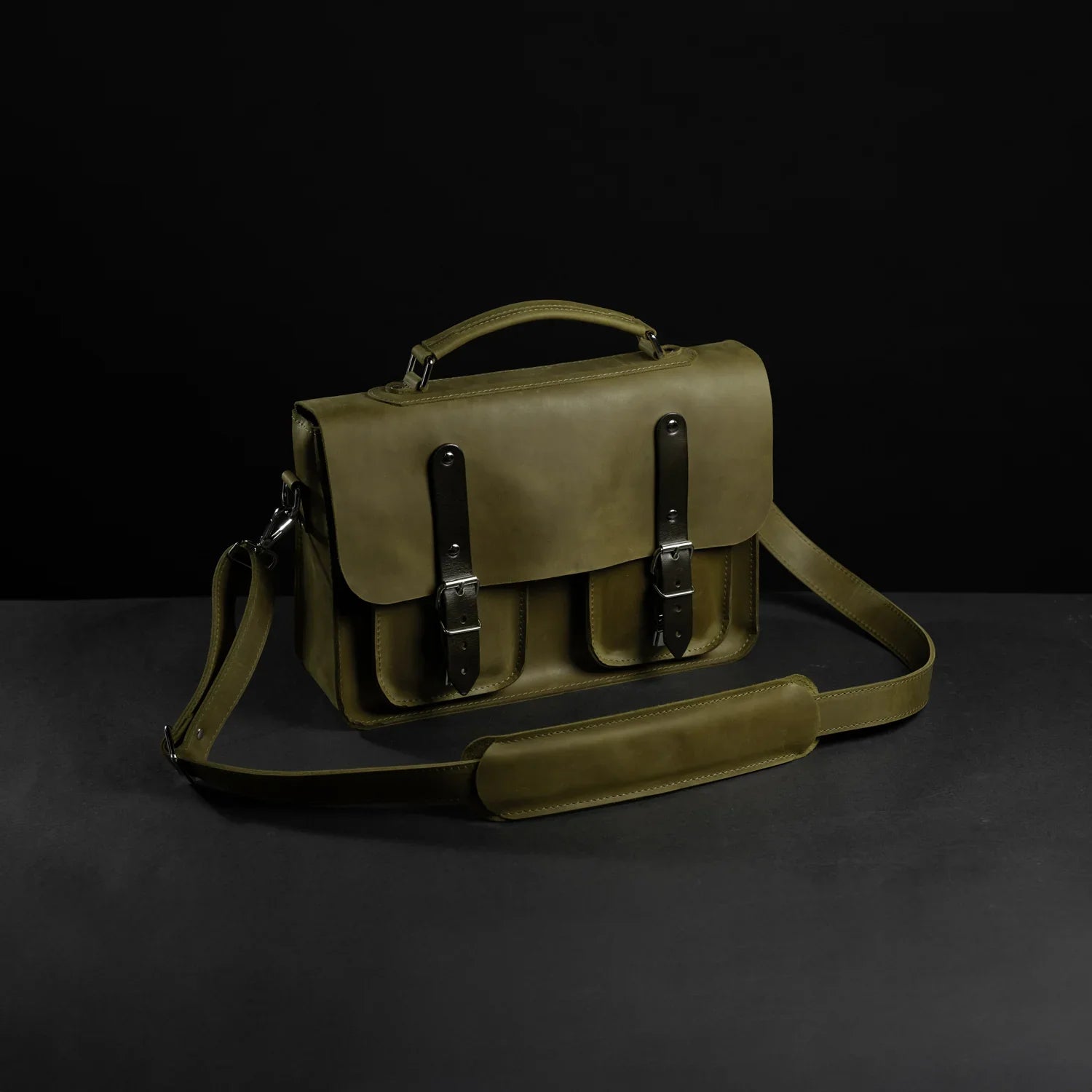Waxed Matte Leather Satchel Bag | Barrister