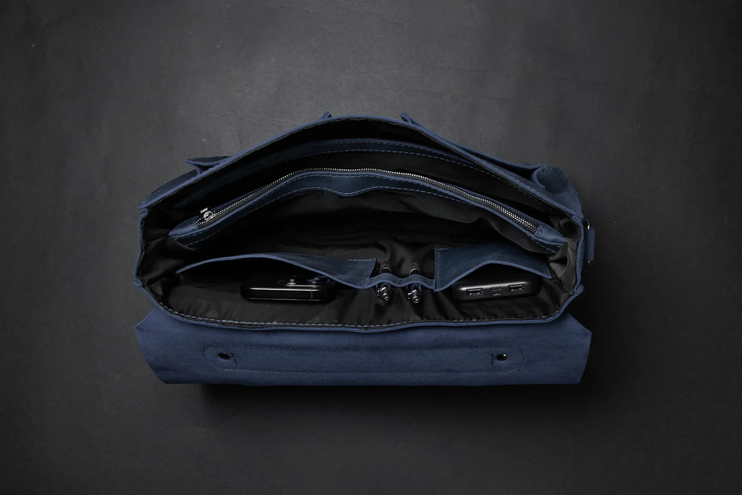 Waxed Matte Leather Satchel Bag | Barrister