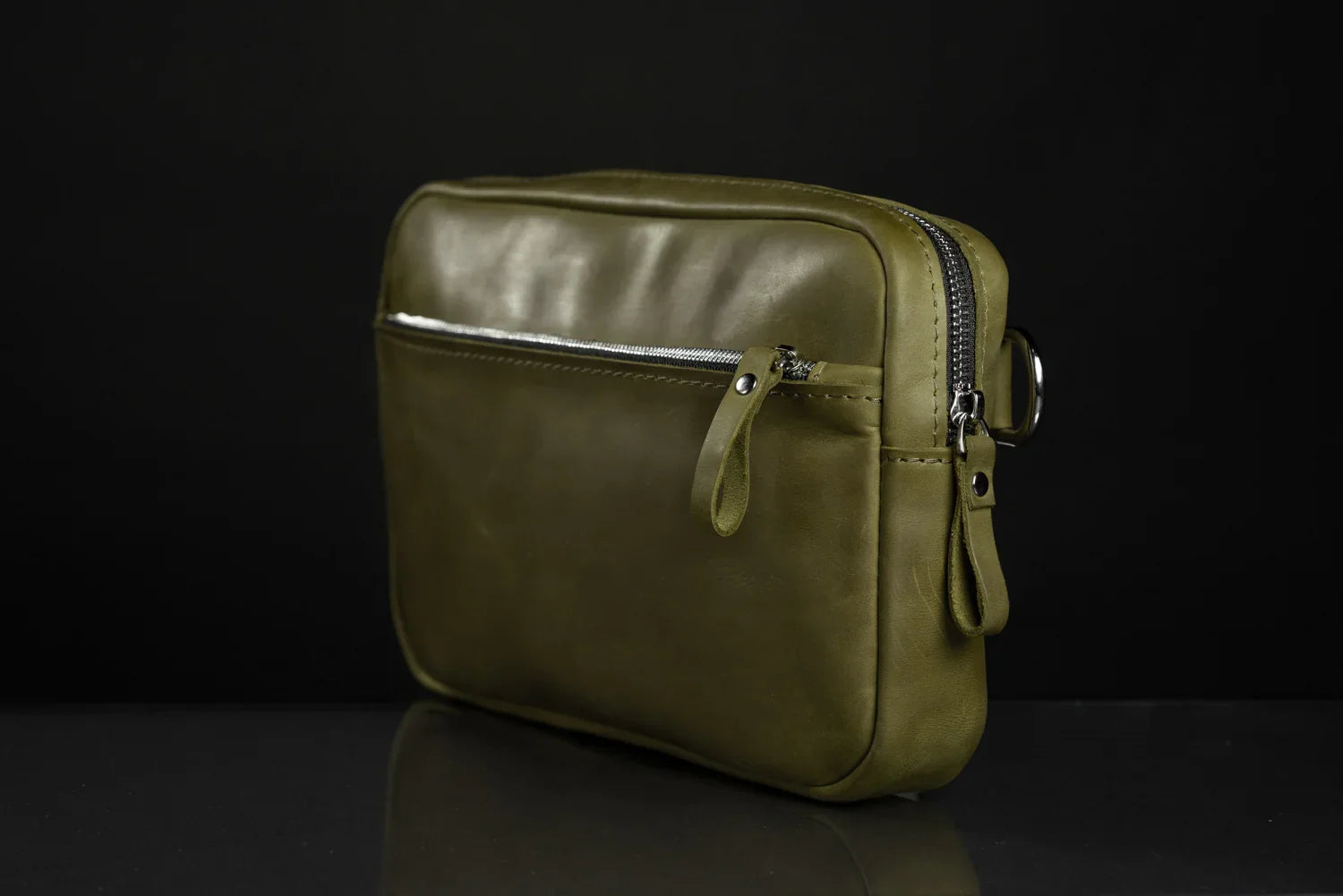 Zippered Leather Crossbody Bag for Men and Women | Orson