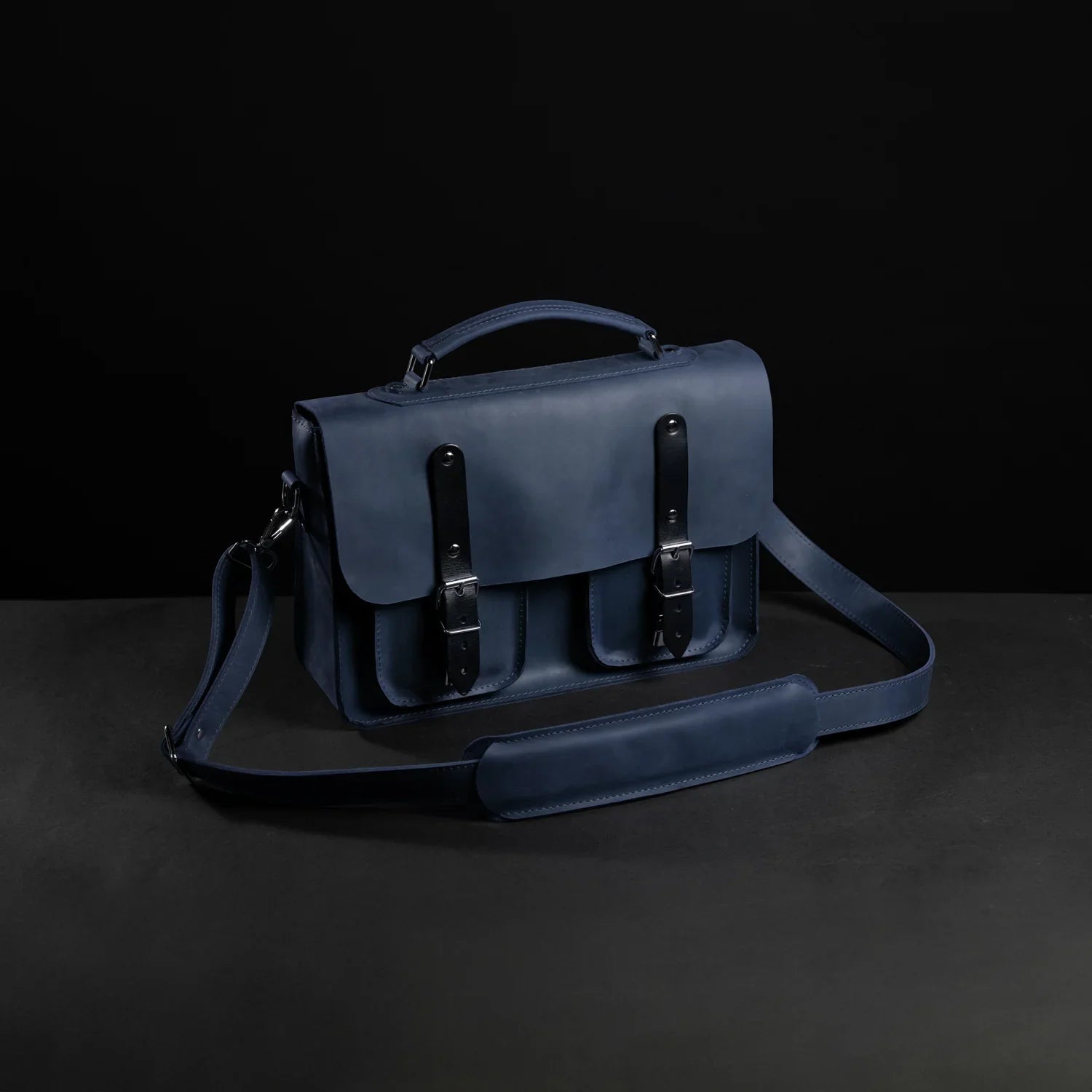 Waxed Matte Leather Satchel Bag | Barrister