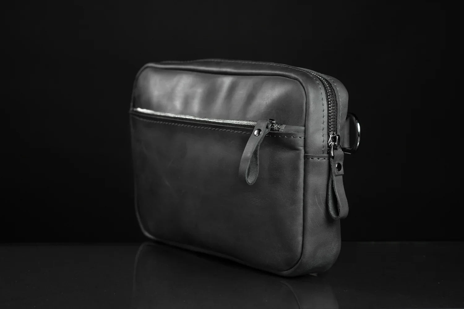 Zippered Leather Crossbody Bag for Men and Women | Orson