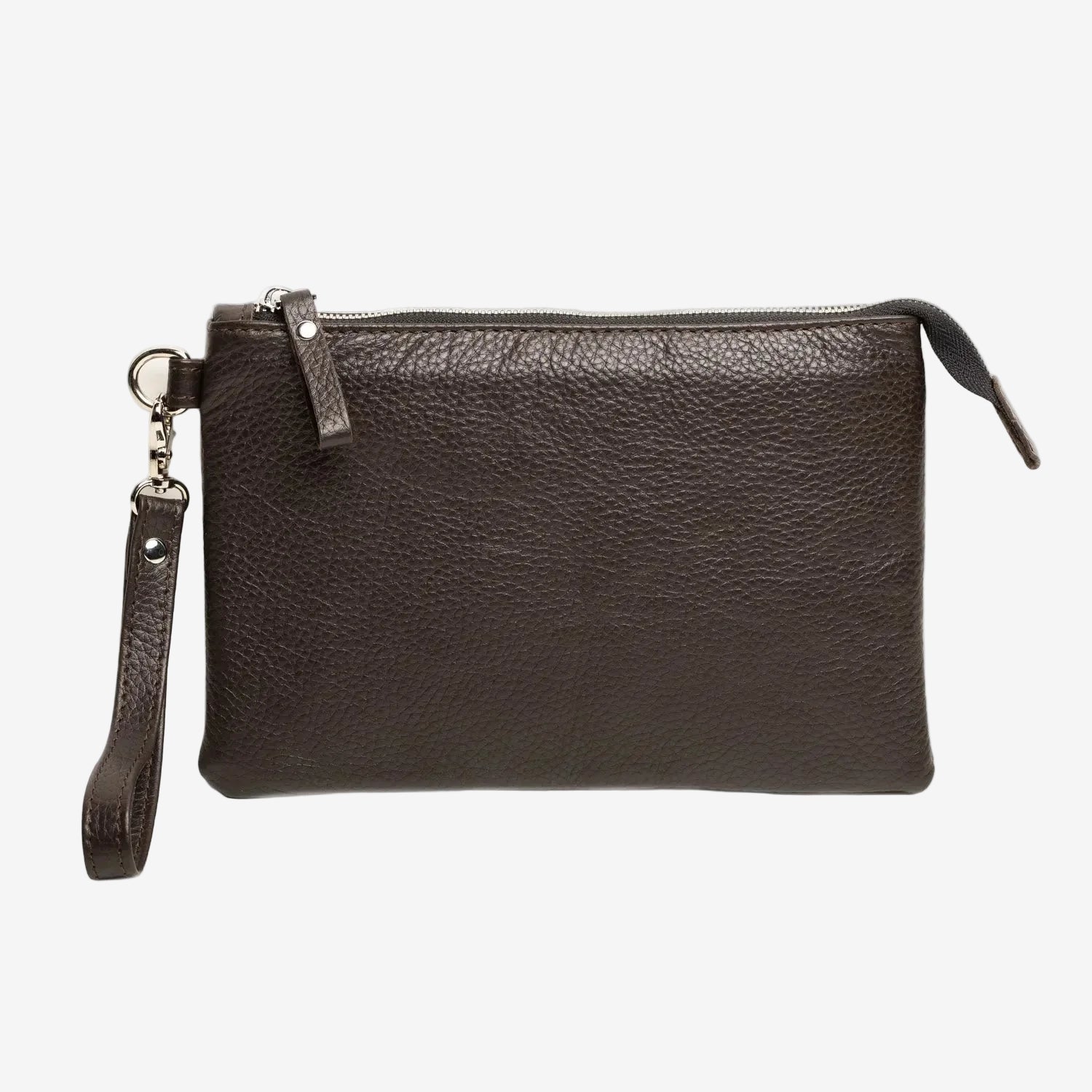 Grainy Leather Clutch with Zipper – 3 Sizes