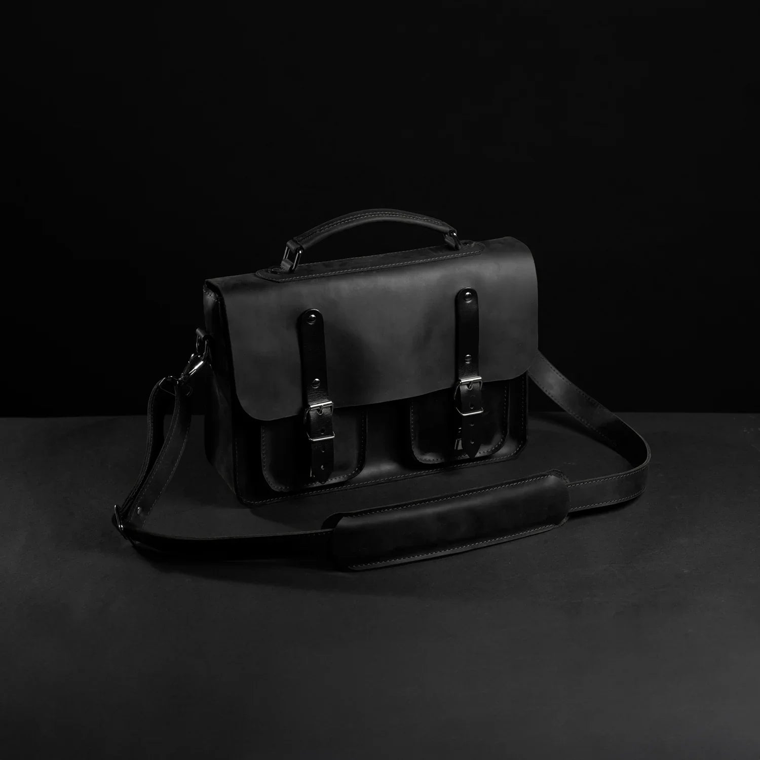 Waxed Matte Leather Satchel Bag | Barrister