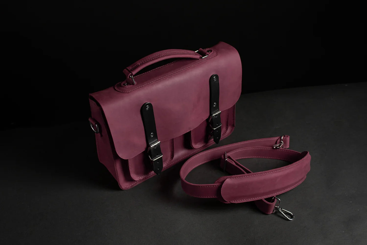 Waxed Matte Leather Satchel Bag | Barrister