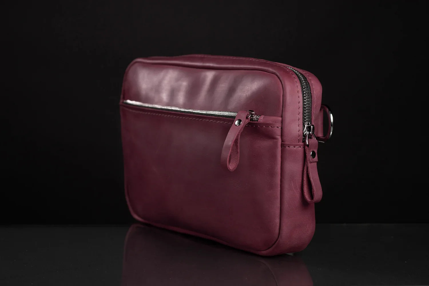 Zippered Leather Crossbody Bag for Men and Women | Orson