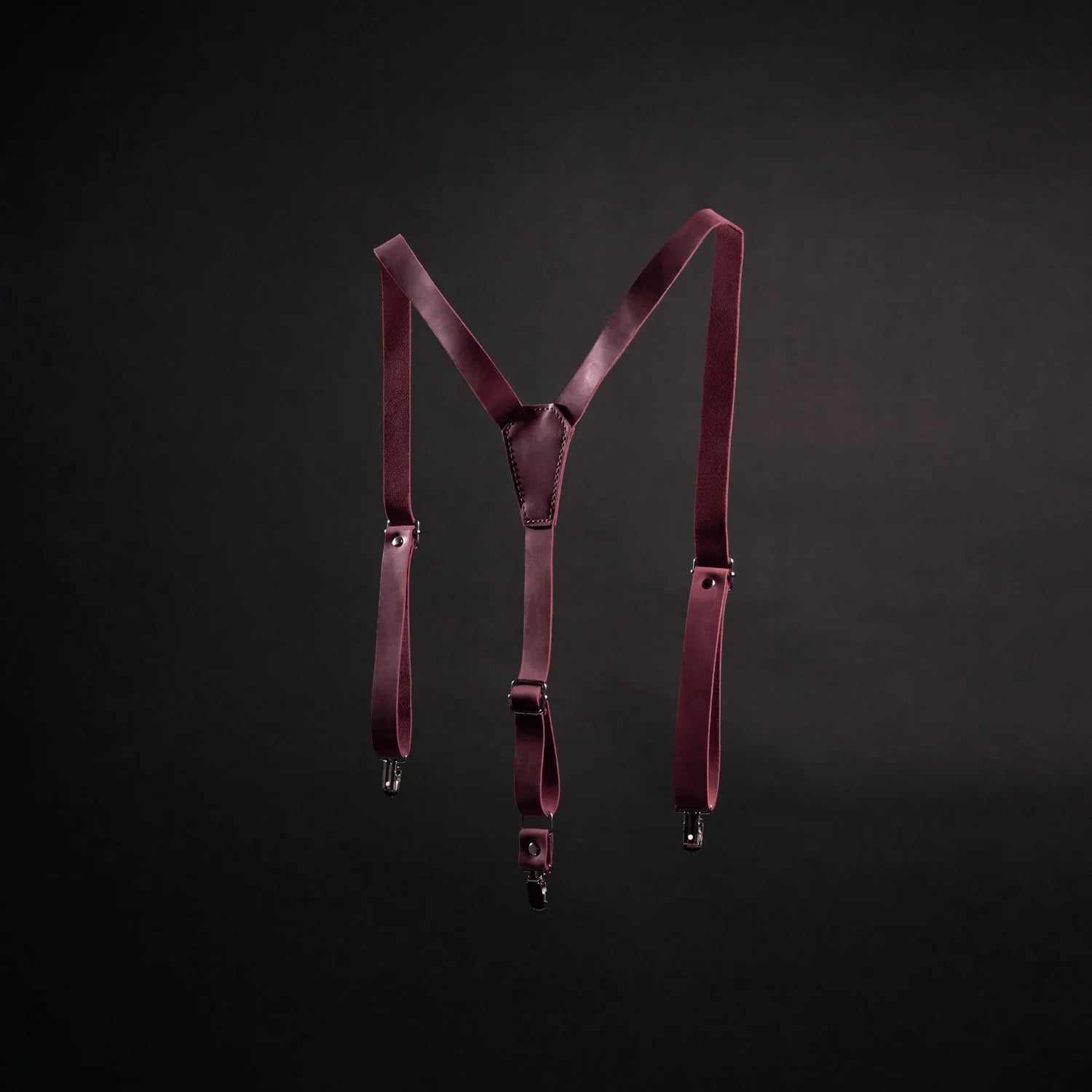 Y-Back Matte Leather Suspenders for Men – Rustic Style