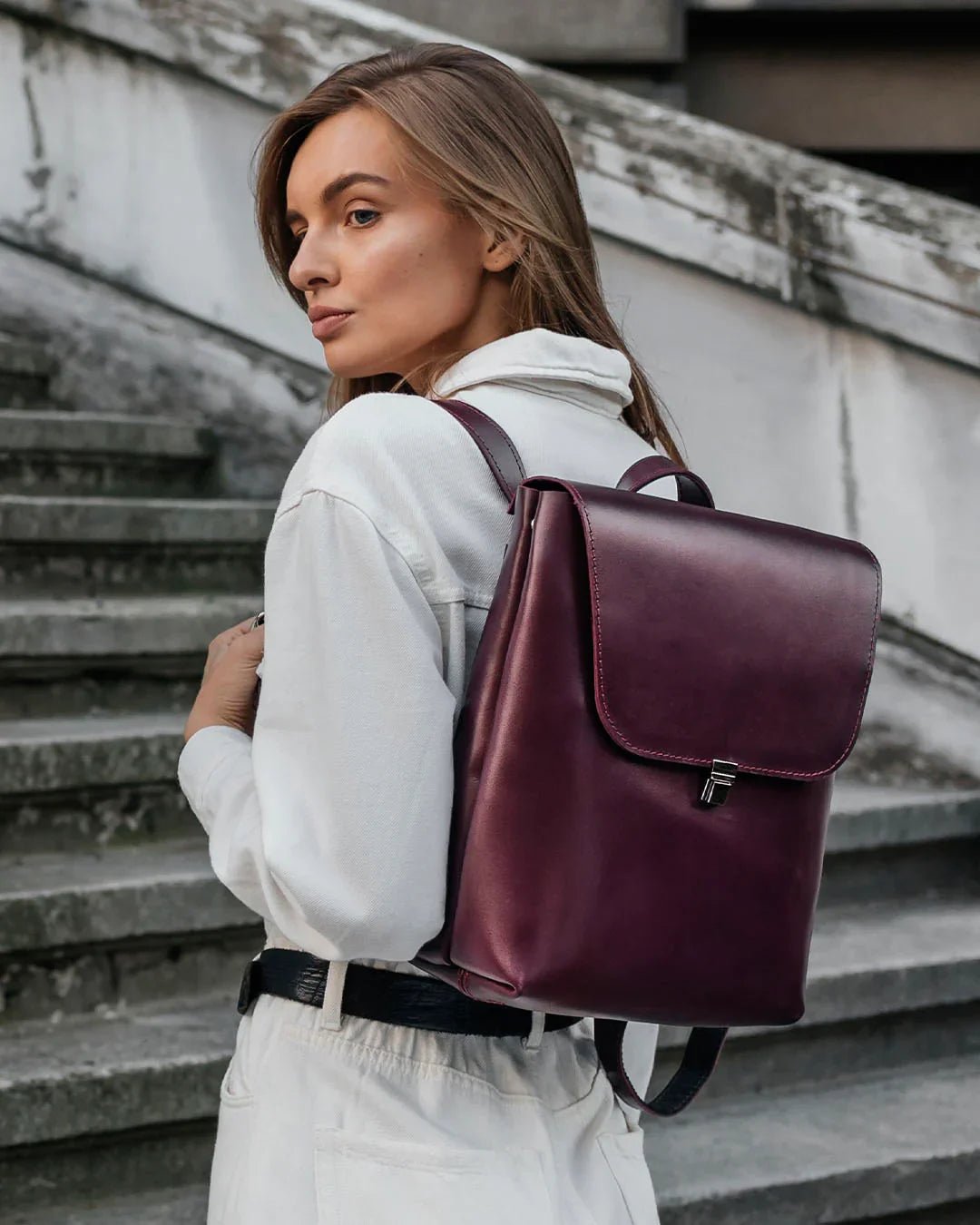 Women's Leather Backpack with Flap Closure – Everyday Style & Comfort | Ember