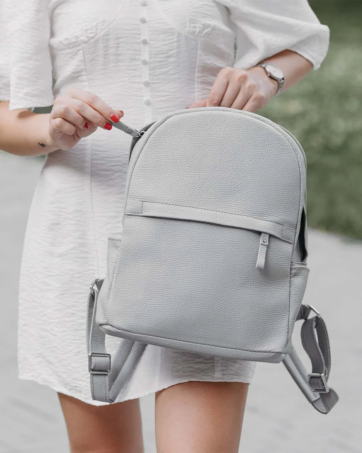 Zippered Leather Backpack for Women – Full Grain Craftsmanship