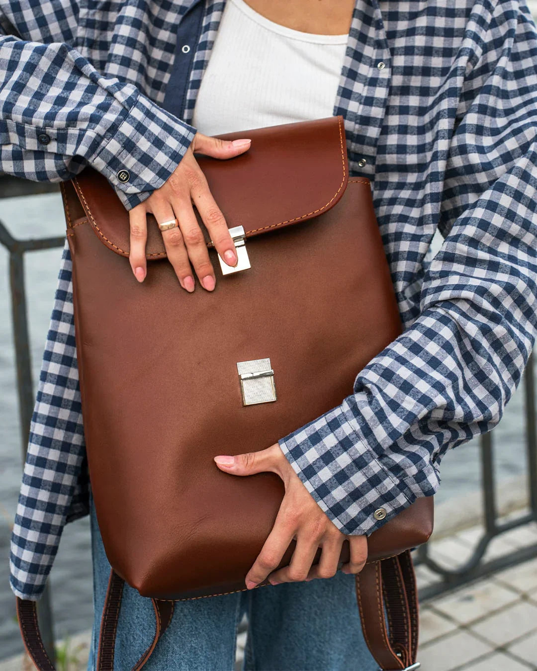 Women's Leather Backpack with Flap Closure – Everyday Style & Comfort | Ember