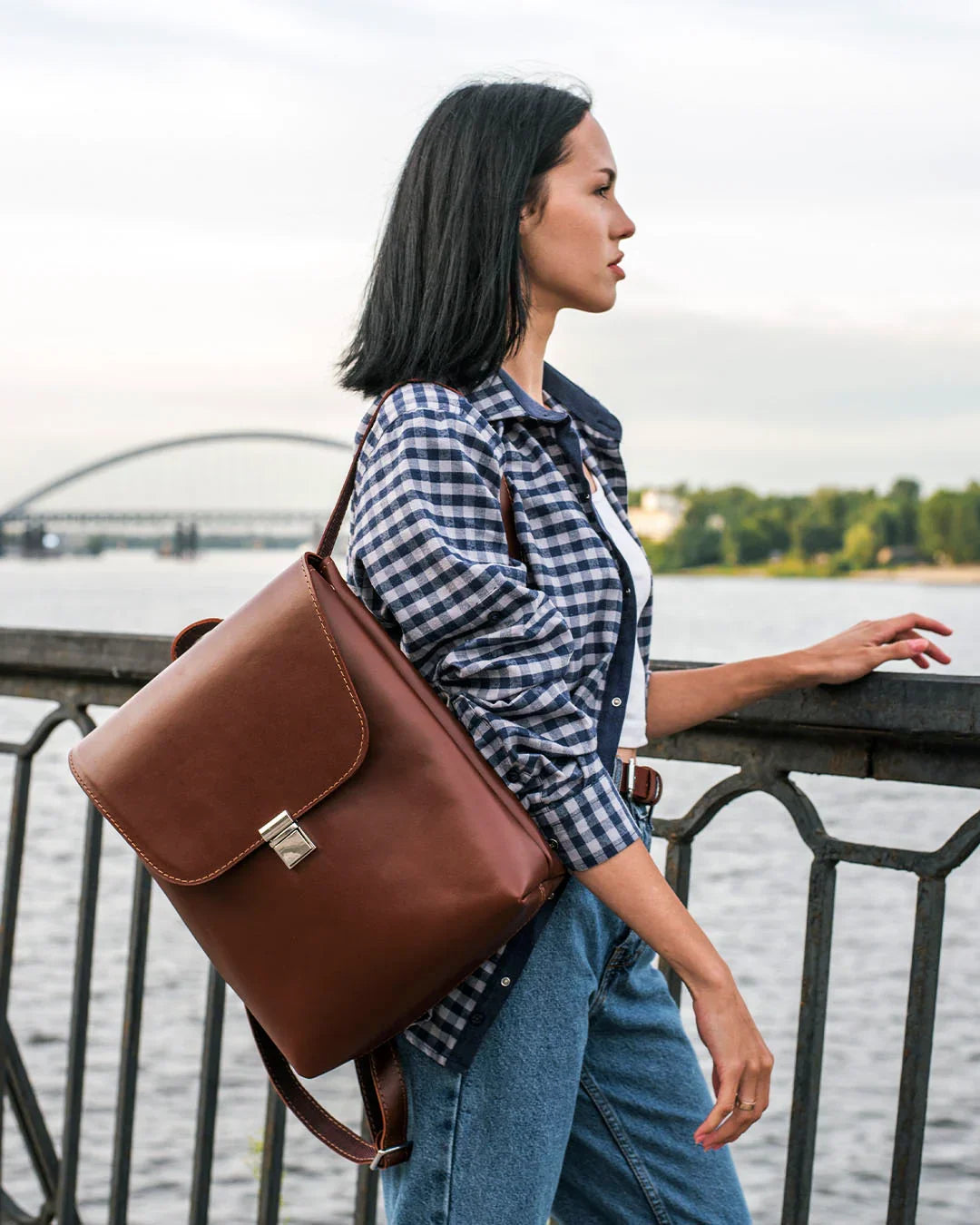 Women's Leather Backpack with Flap Closure – Everyday Style & Comfort | Ember