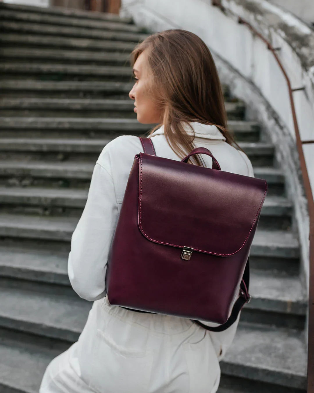Women's Leather Backpack with Flap Closure – Everyday Style & Comfort | Ember