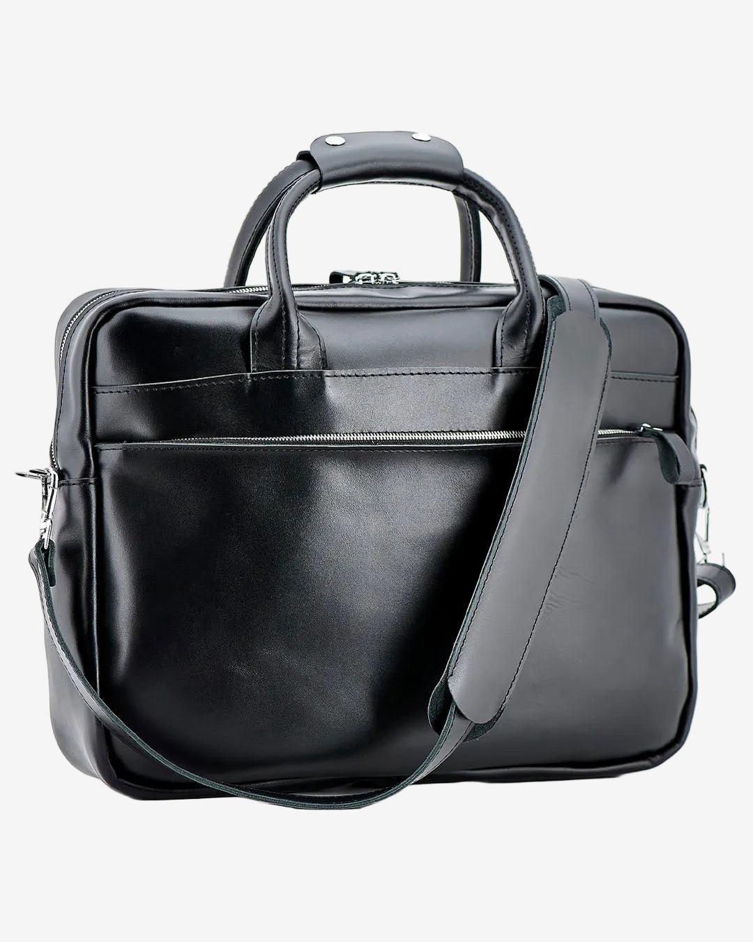 Men's Zippered Leather Briefcase – Work & Everyday Laptop Bag