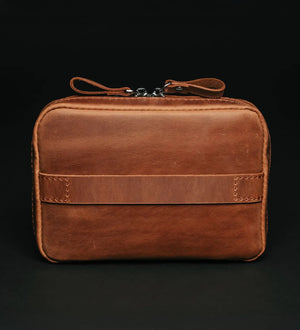 Distressed Leather Tech Organizer with Zipper | Tech & Cable Case