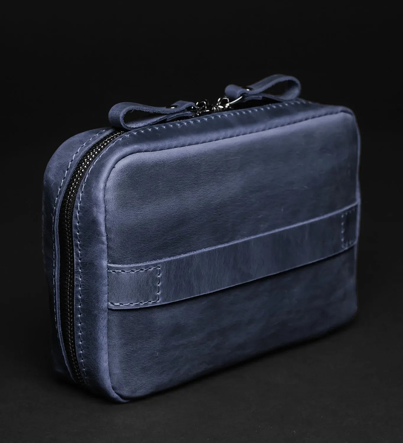 Distressed Leather Tech Organizer with Zipper | Tech & Cable Case