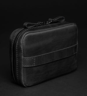 Distressed Leather Tech Organizer with Zipper | Tech & Cable Case