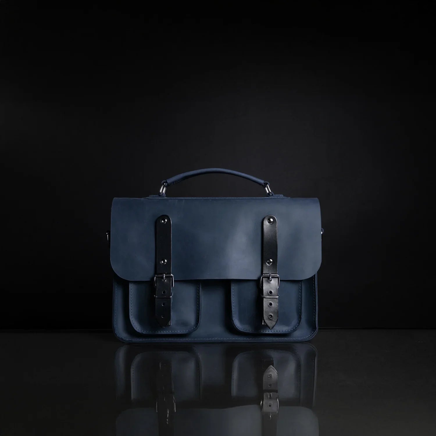 Waxed Matte Leather Satchel Bag | Barrister