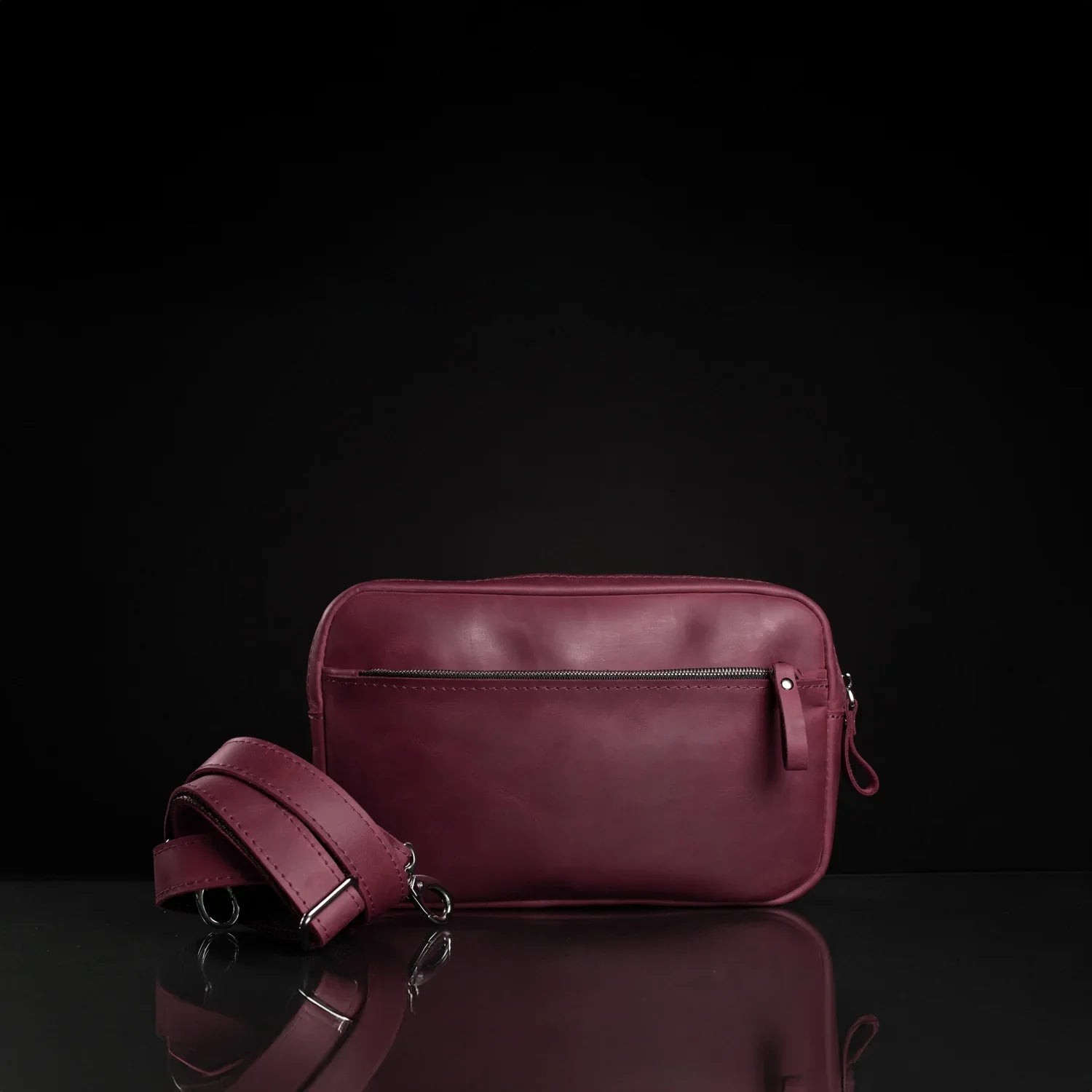Zippered Leather Crossbody Bag for Men and Women | Orson