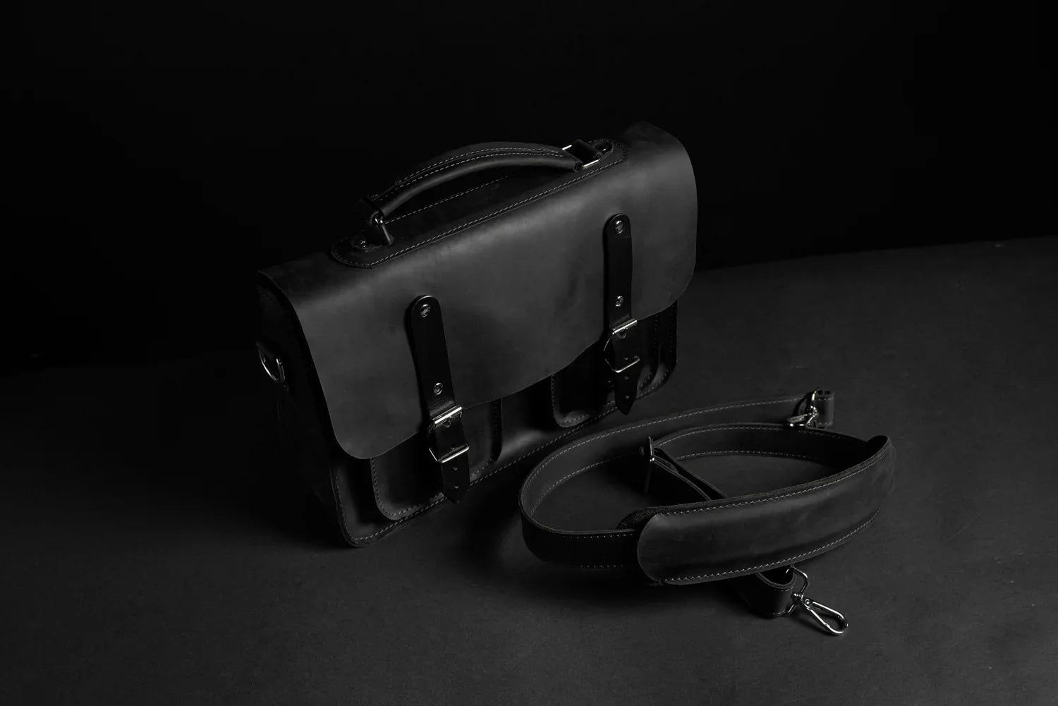 Waxed Matte Leather Satchel Bag | Barrister
