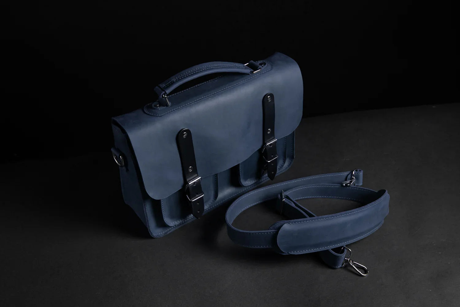 Waxed Matte Leather Satchel Bag | Barrister