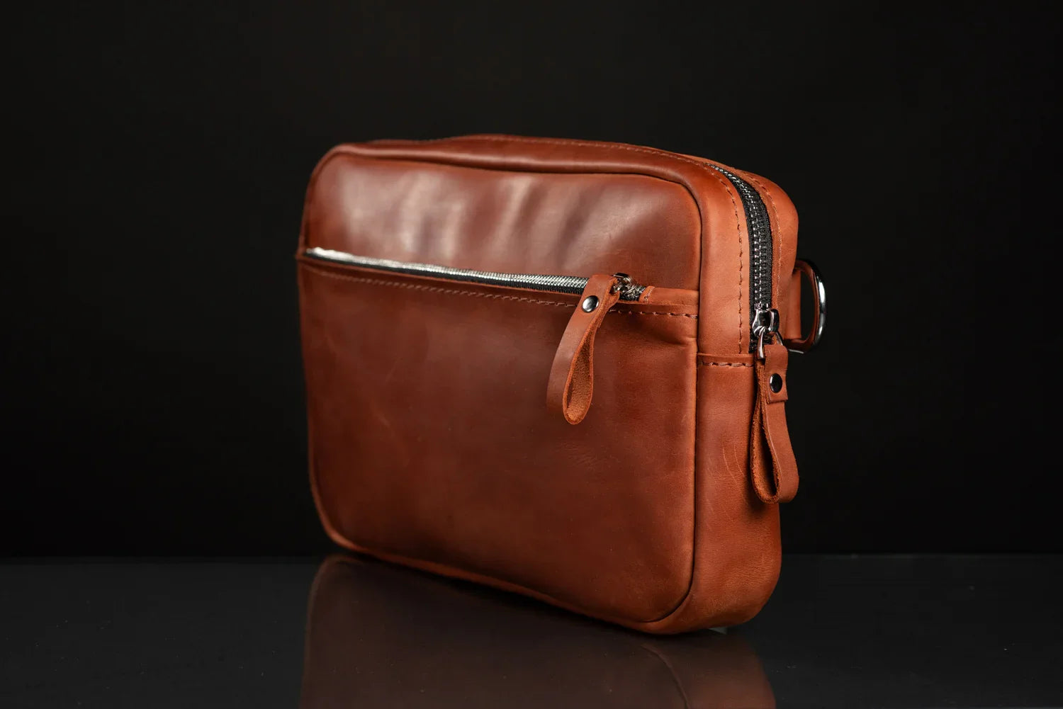 Zippered Leather Crossbody Bag for Men and Women | Orson