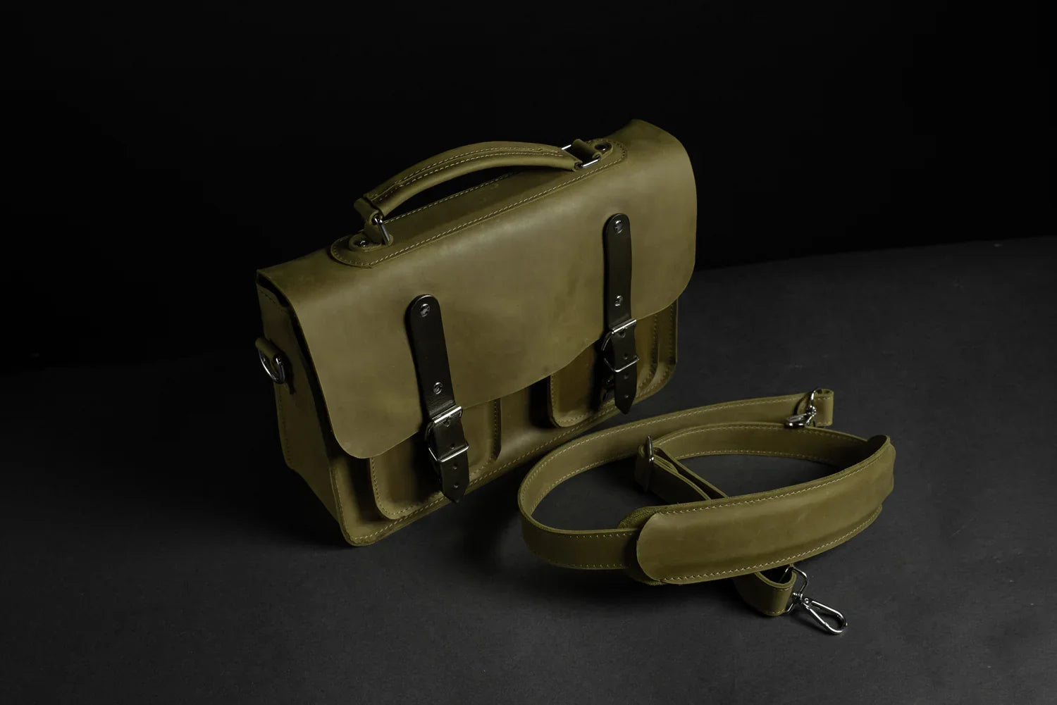 Waxed Matte Leather Satchel Bag | Barrister