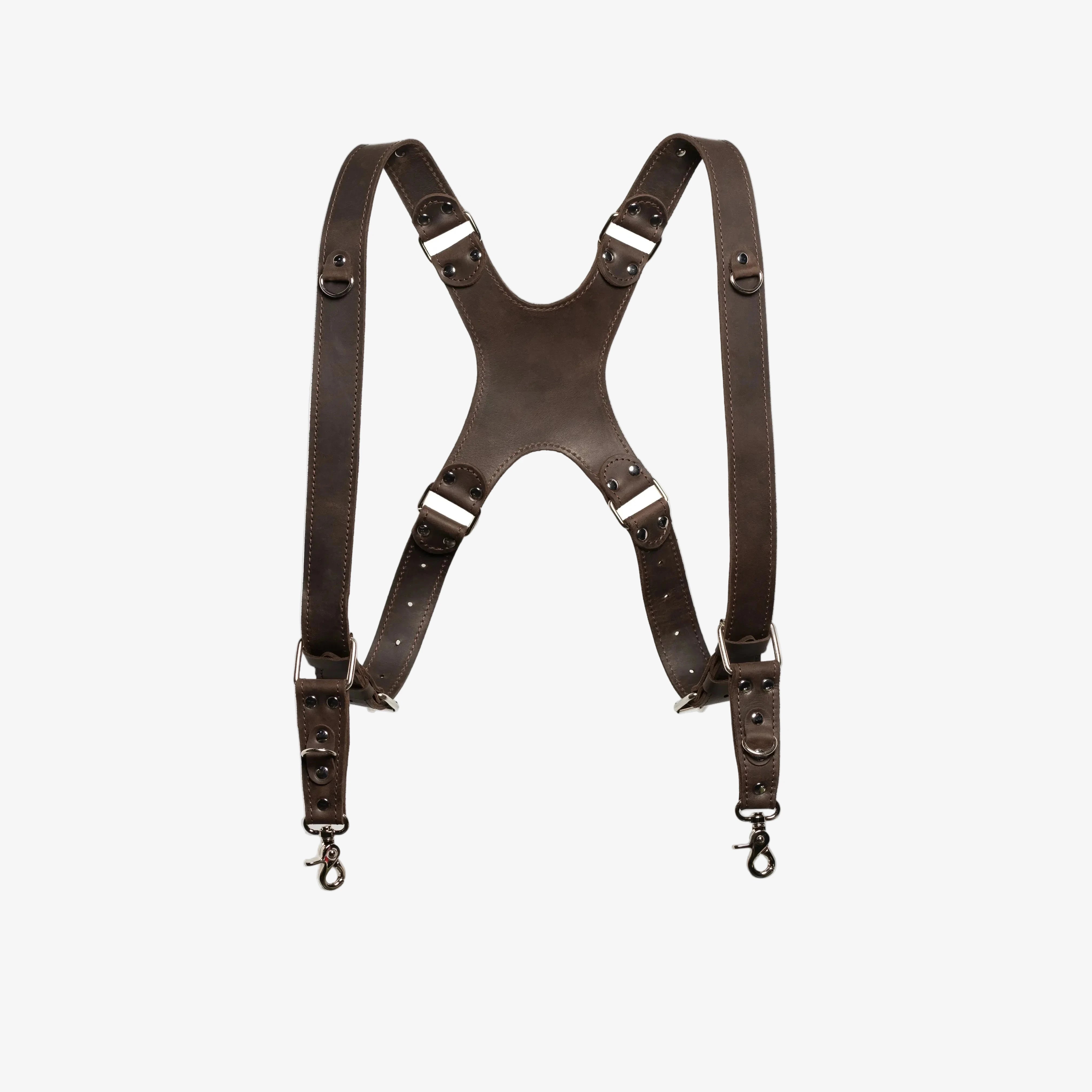 Dual Camera Harness – Matte Leather with Custom Logo Option