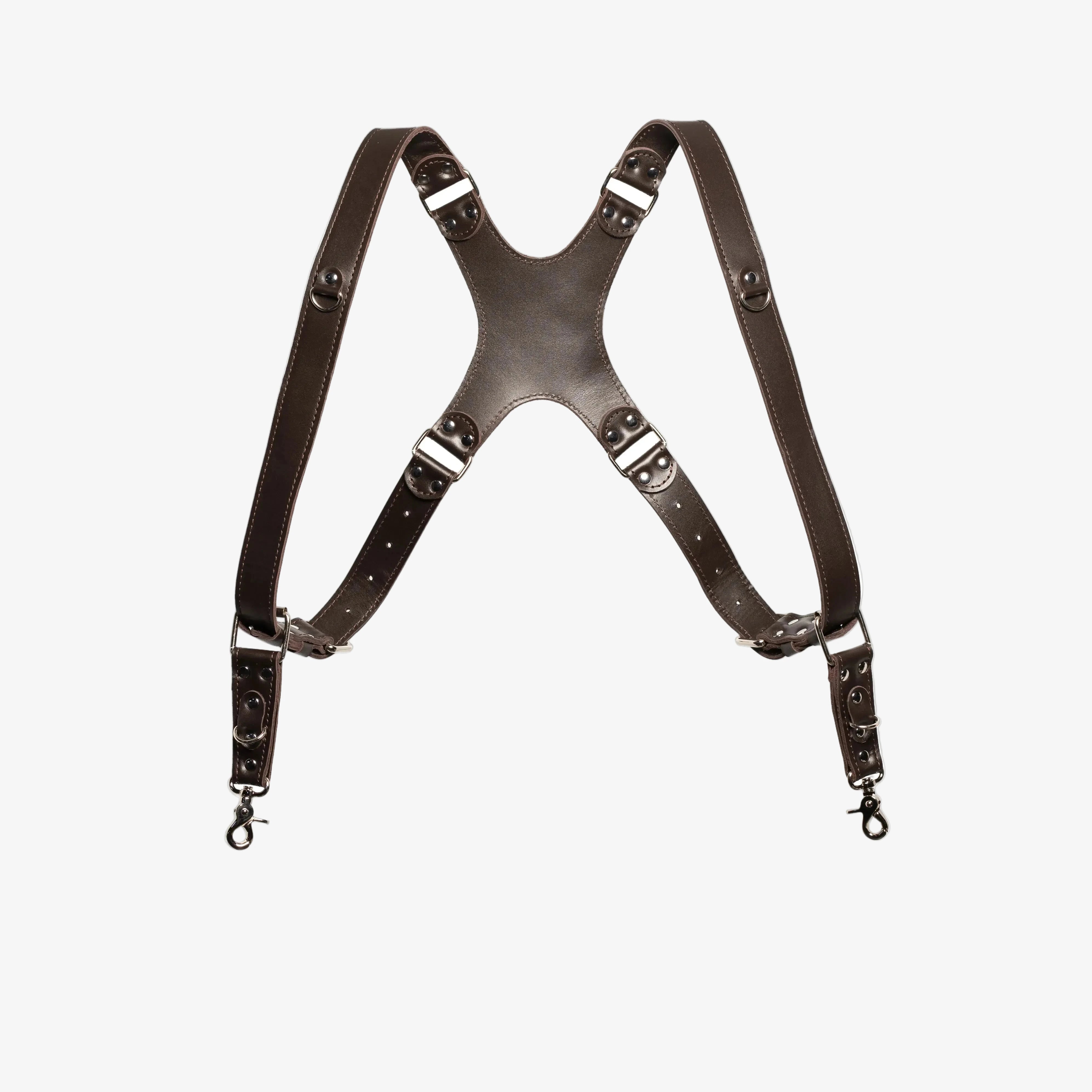 Smooth Leather Dual Camera Harness – Adjustable & Secure Fit