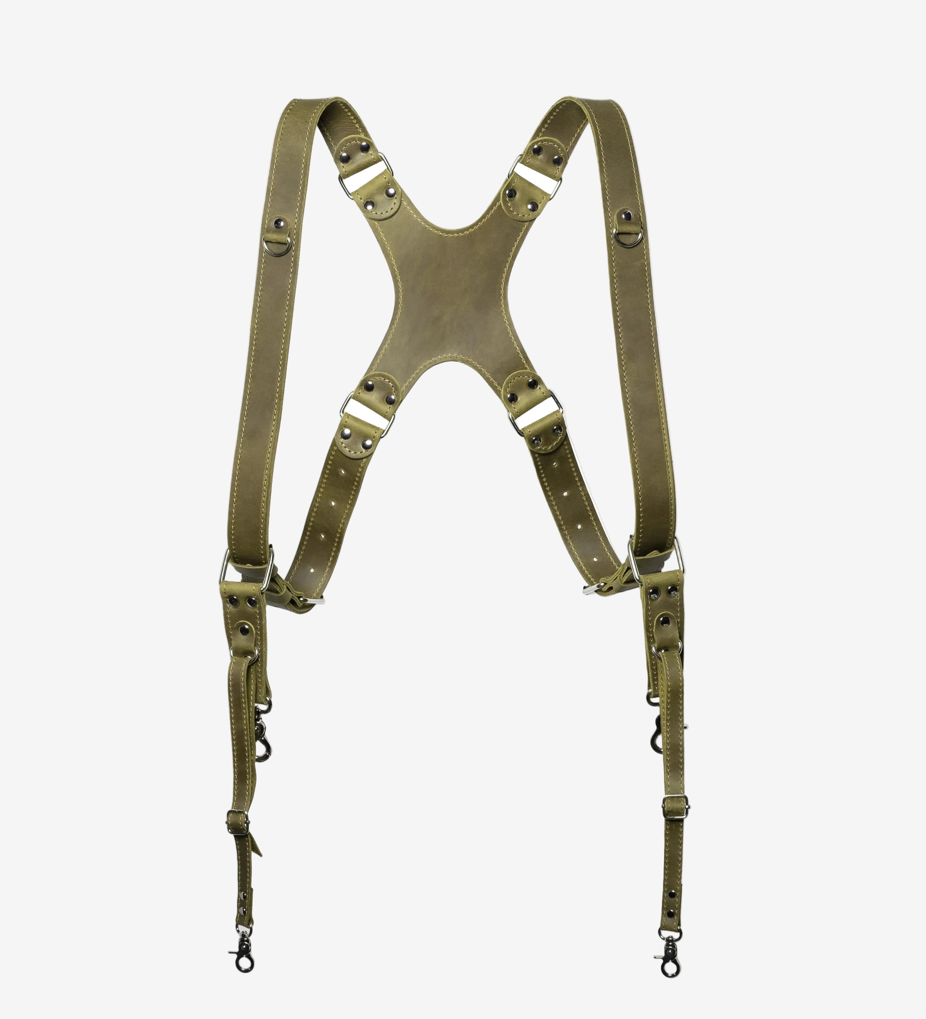 Dual Camera Harness – Matte Leather with Custom Logo Option