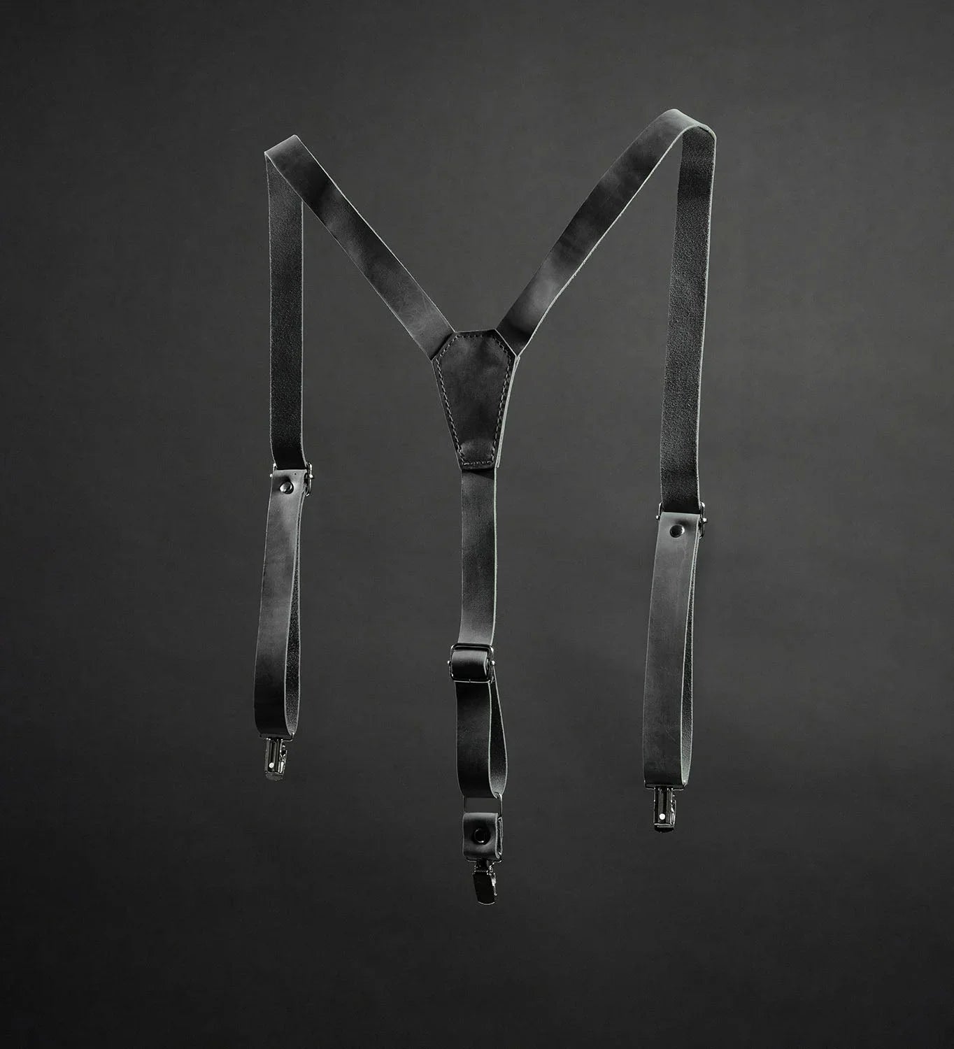 Y-Back Matte Leather Suspenders for Men – Rustic Style