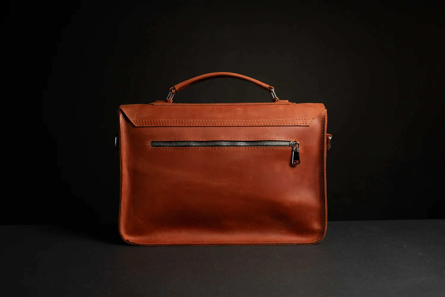 Waxed Matte Leather Satchel Bag | Barrister