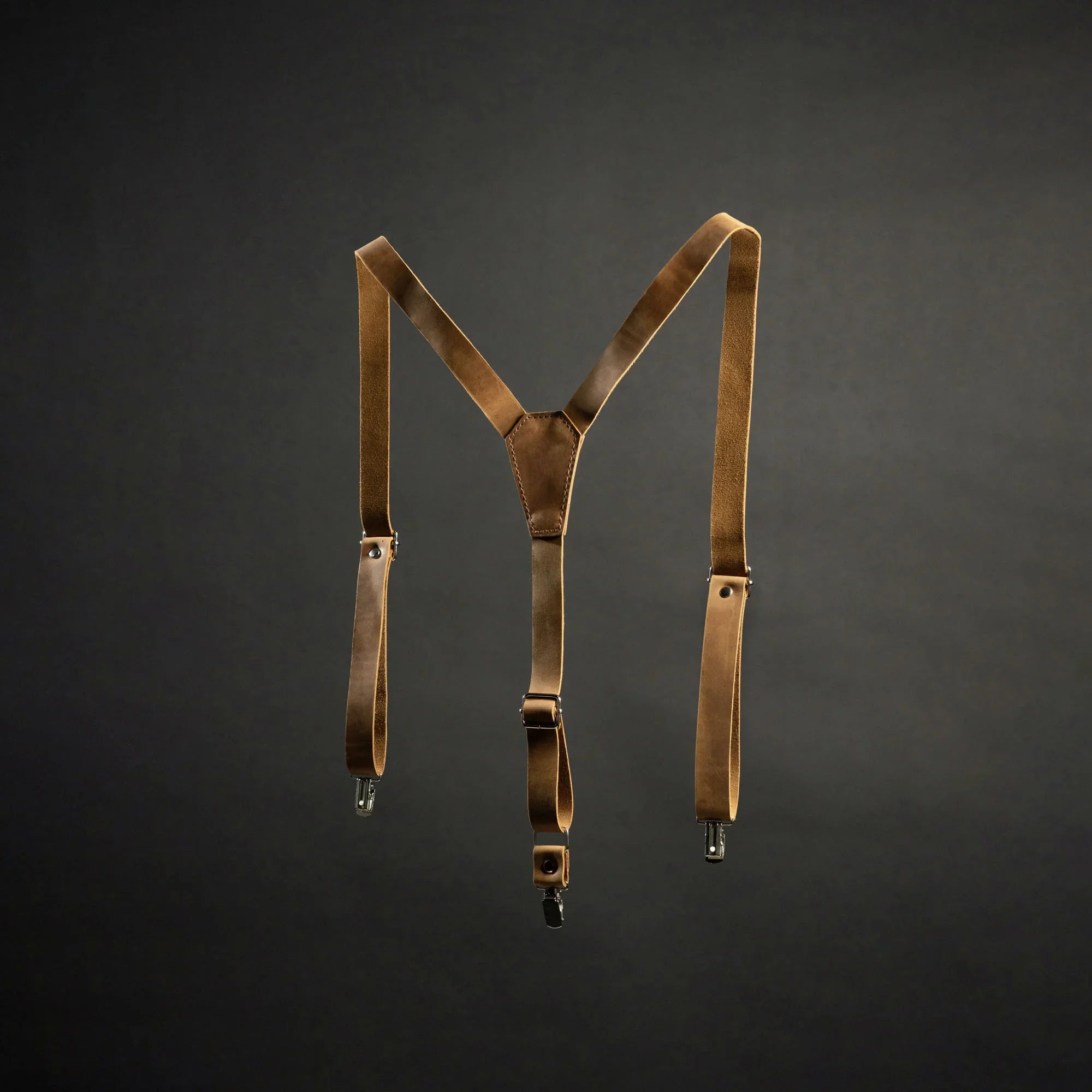 Y-Back Matte Leather Suspenders for Men – Rustic Style