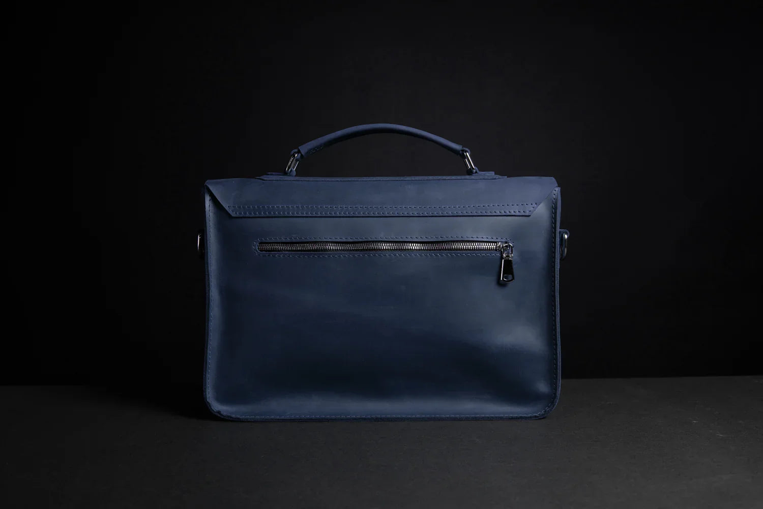 Waxed Matte Leather Satchel Bag | Barrister