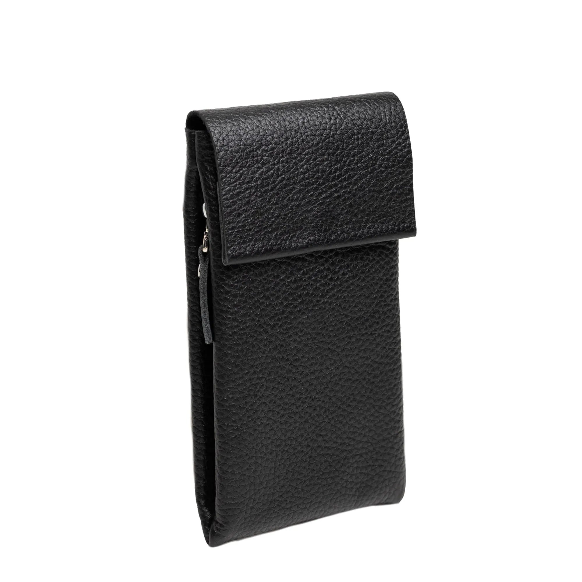 Full grain Leather Phone Bag | Graini Black - Wenderfarer