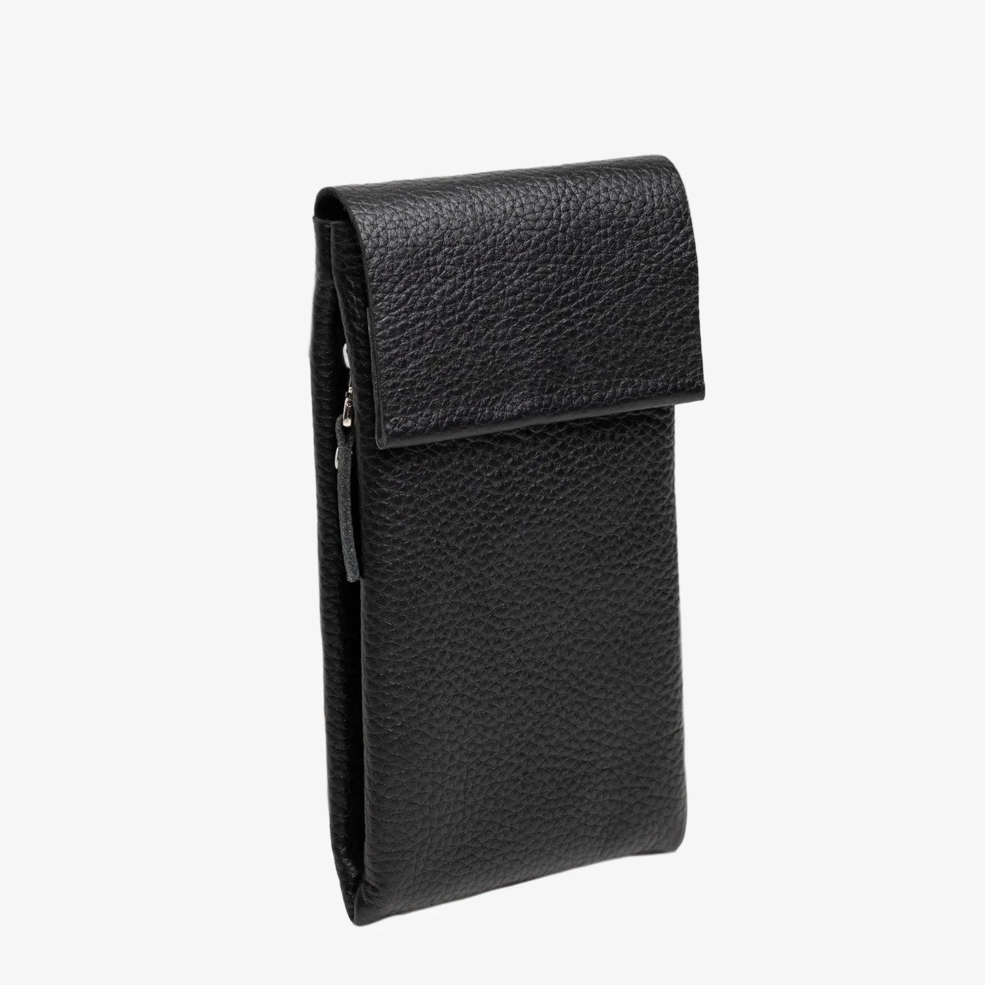 Full grain Leather Phone Bag | Graini Black - Wenderfarer