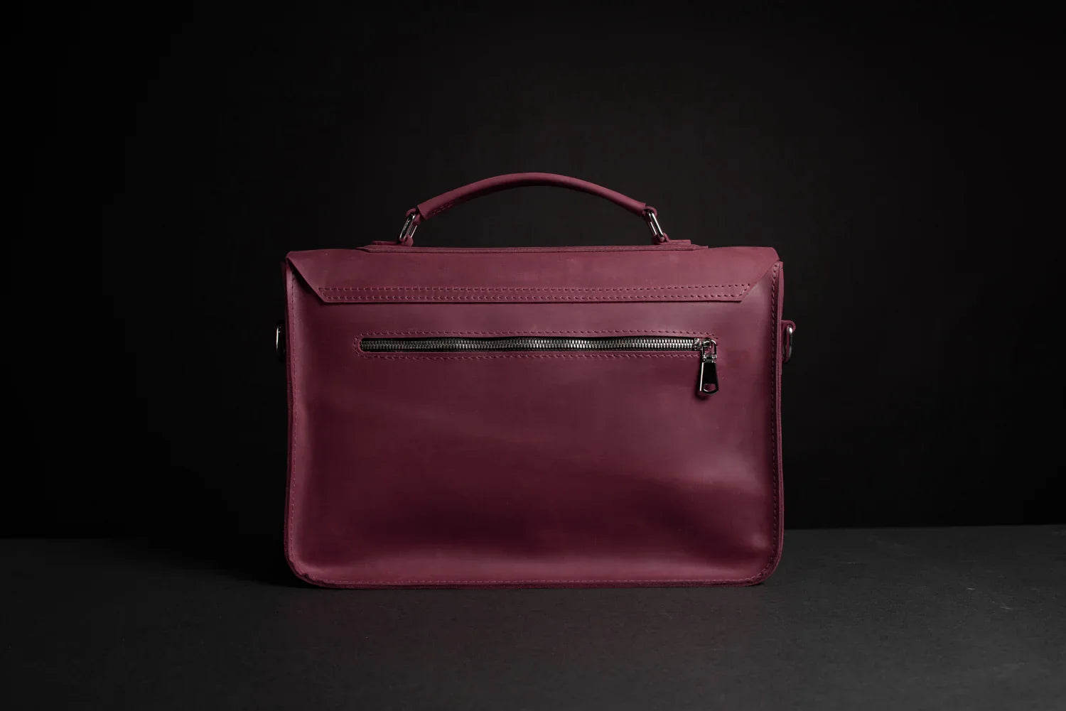 Waxed Matte Leather Satchel Bag | Barrister